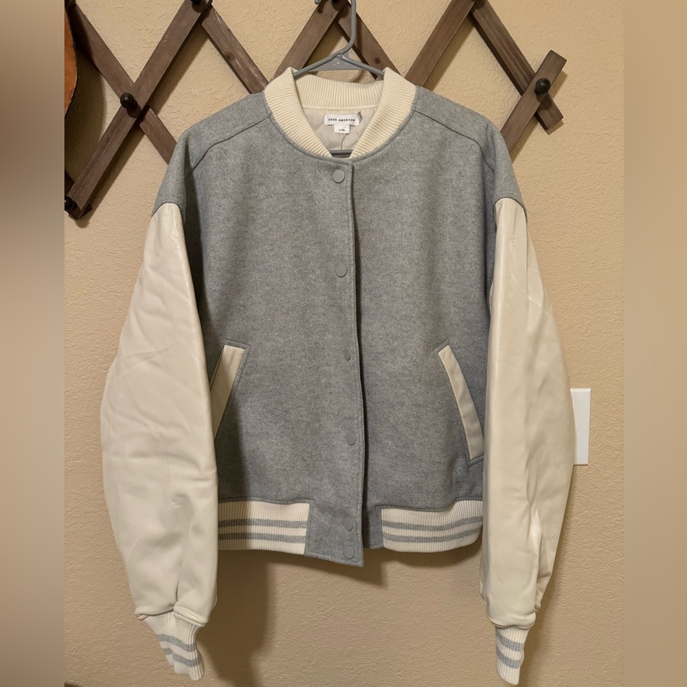 NWT Good American Varsity Bomber Jacket  Size L/XL